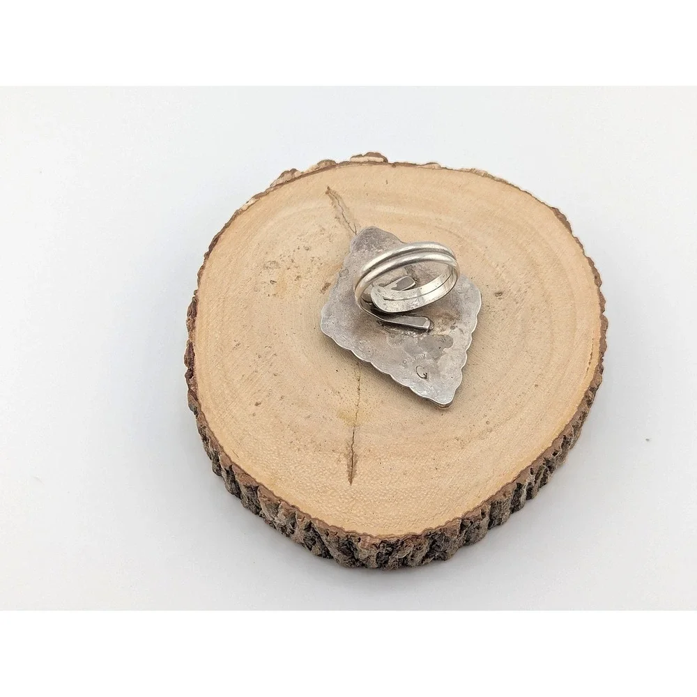 Vtg Navajo Ring‎ Marked Sterling Native Am Women's Jewelry Adjustable ***